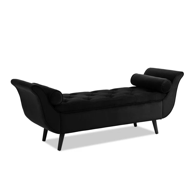 Furnishiaa Velvet Storage Bench