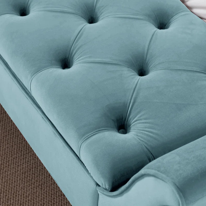 Furnishiaa Velvet Storage Bench