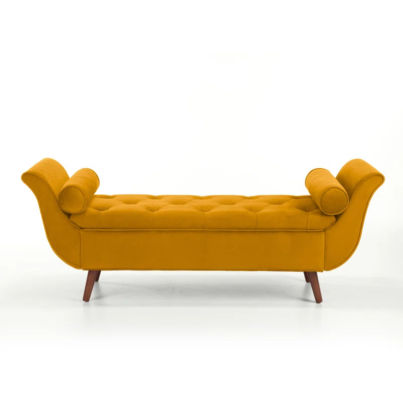 Furnishiaa Velvet Storage Bench