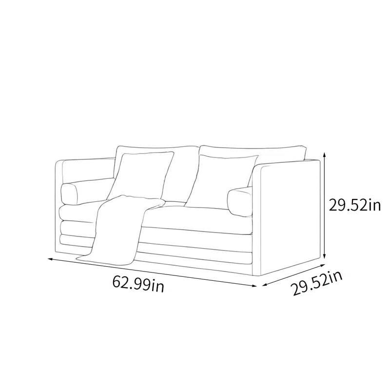Furnishiaa 2-Seater Solid Sheesham Wood Rattan Sofa with Cotton-Linen Upholstery