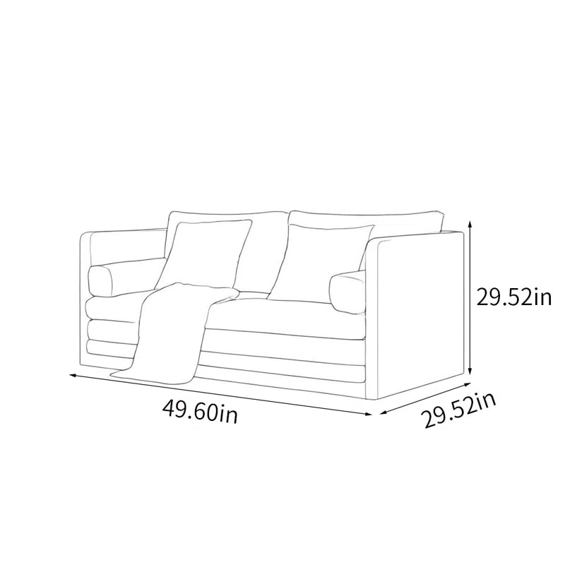 Furnishiaa 2-Seater Solid Sheesham Wood Rattan Sofa with Cotton-Linen Upholstery