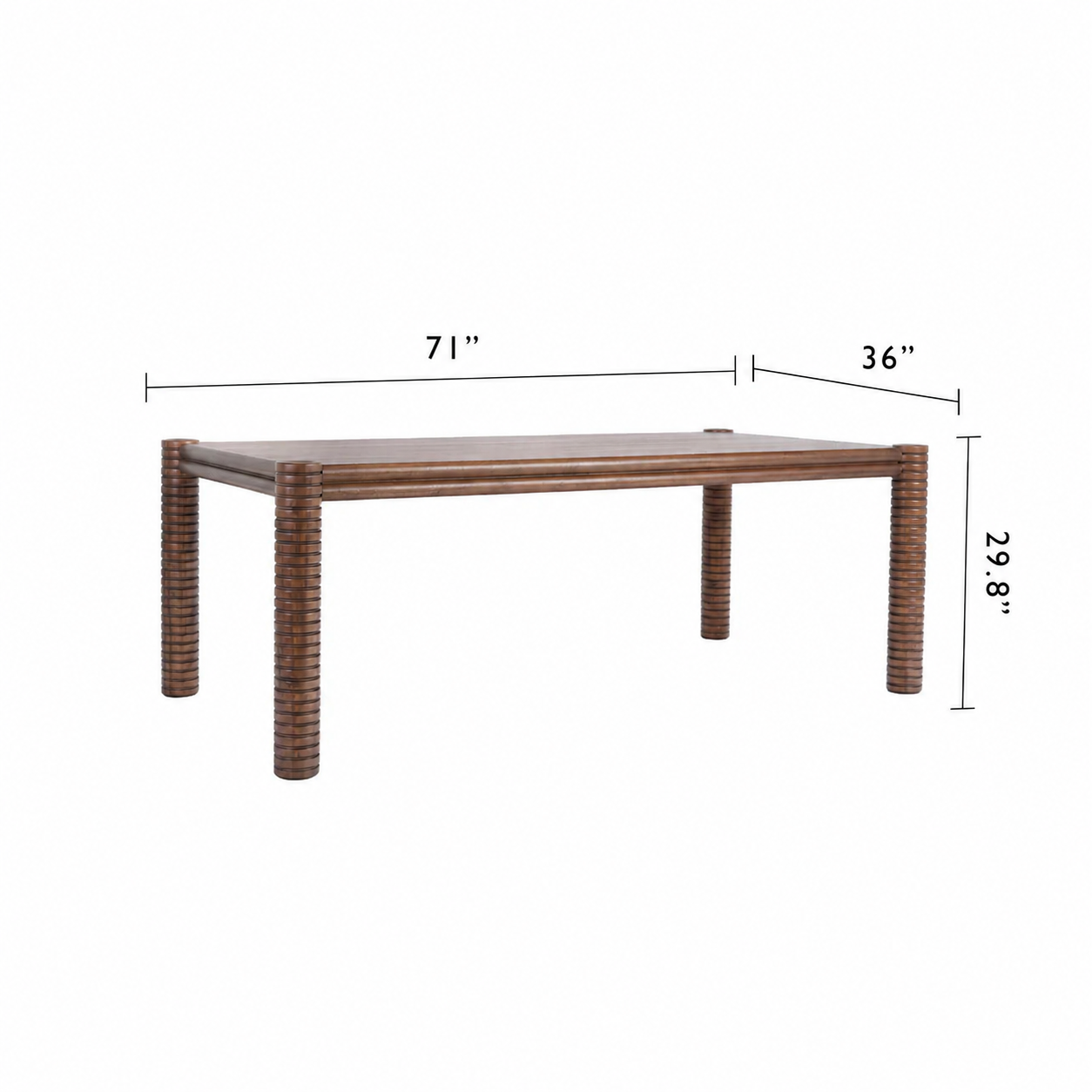 Furnishiaa Modern Solid Wood Dining Table for Kitchen & Dining Room