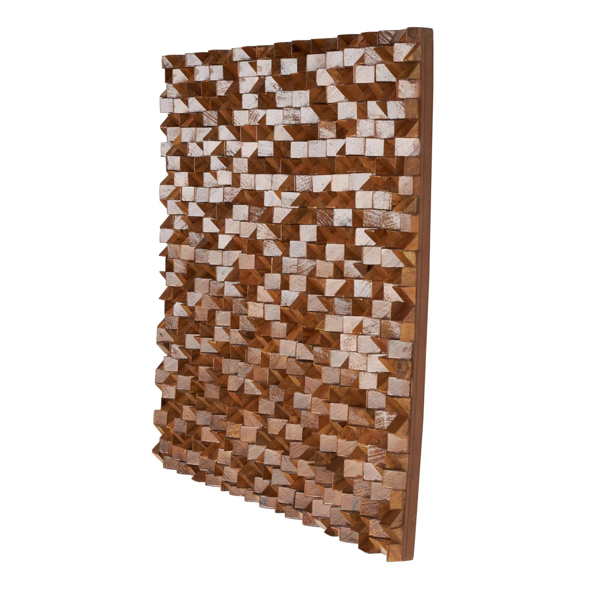 Handcrafted Sheesham Wood 3D Cube Wall Décor – Furnishiaa
