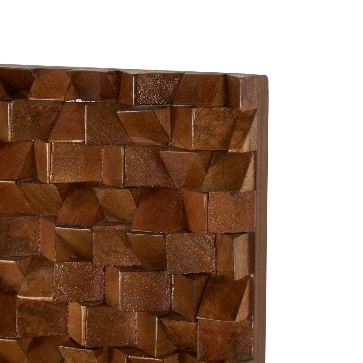 Handcrafted Sheesham Wood 3D Cube Wall Décor – Furnishiaa