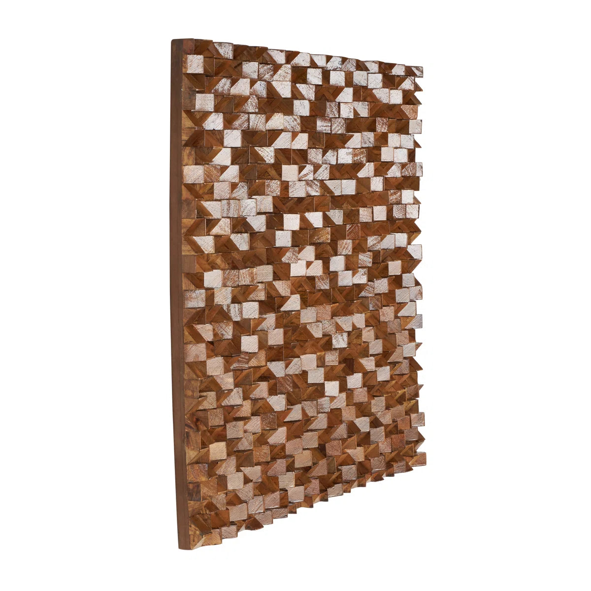 Handcrafted Sheesham Wood 3D Cube Wall Décor – Furnishiaa