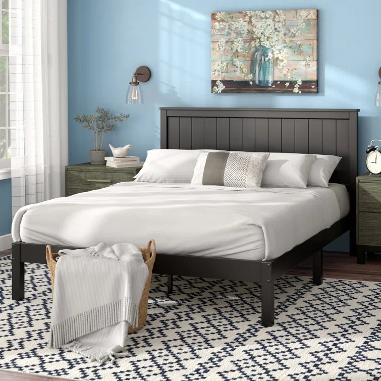 Furnishiaa Solid Wood Modern Platform Bed