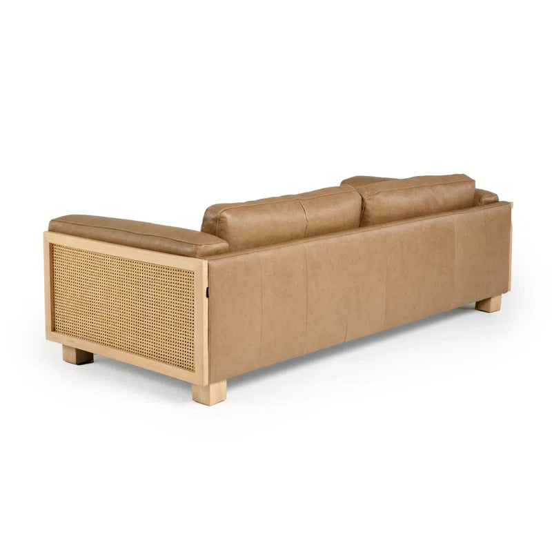 Furnishiaa Solid Oak Wood Natural Rattan Sofa