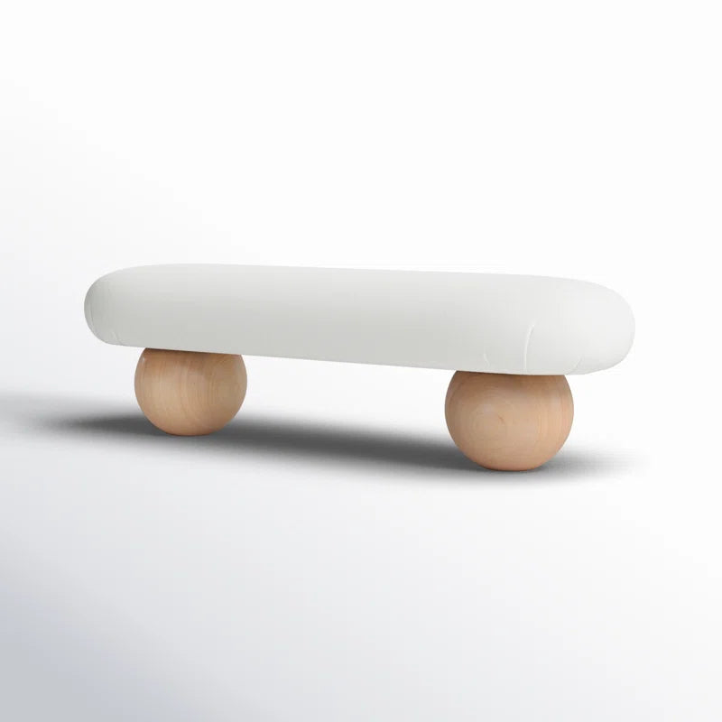 Furnishiaa Boucle Bench – Elegant Design with Solid Sheesham Wood Legs