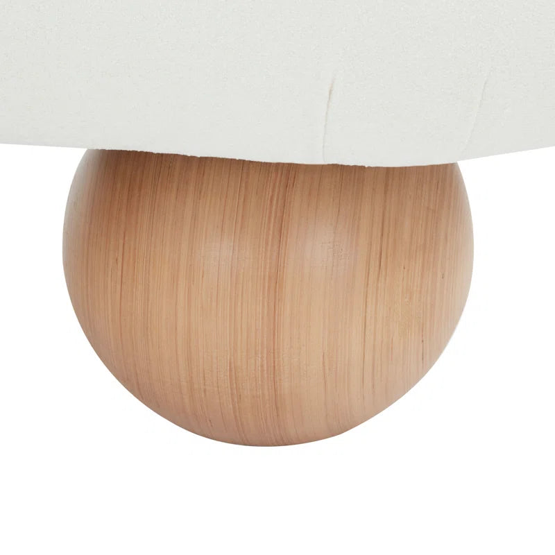 Furnishiaa Boucle Bench – Elegant Design with Solid Sheesham Wood Legs