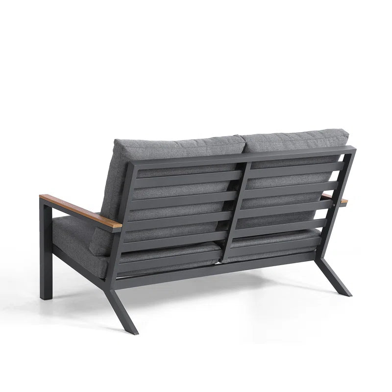 Furnishiaa 4-Piece Outdoor Conversation Sofa Set with metal frame