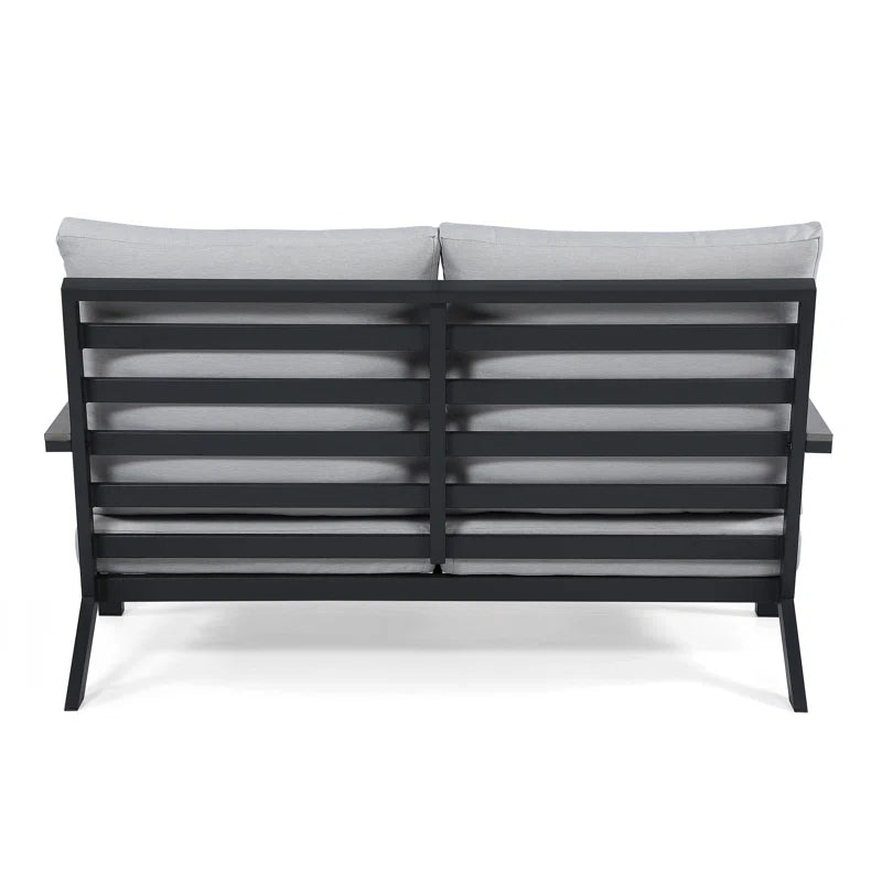 Furnishiaa 4-Piece Outdoor Conversation Sofa Set with metal frame