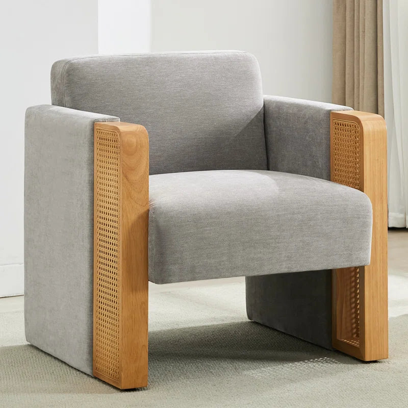 Furnishiaa Upholstered Rattan Armchair