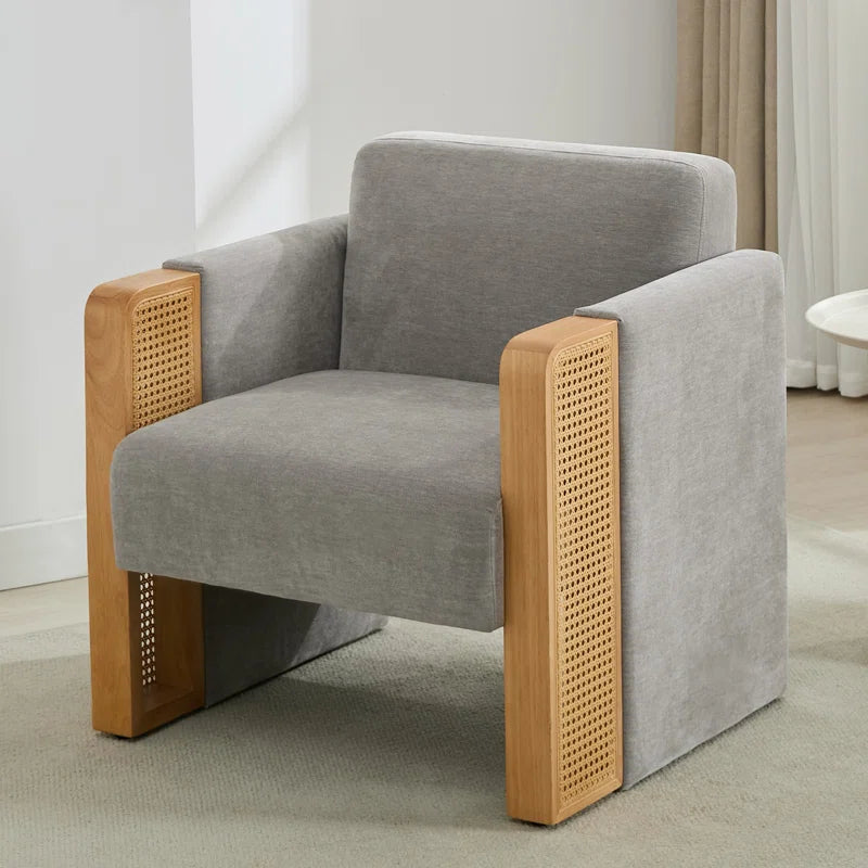 Furnishiaa Upholstered Rattan Armchair