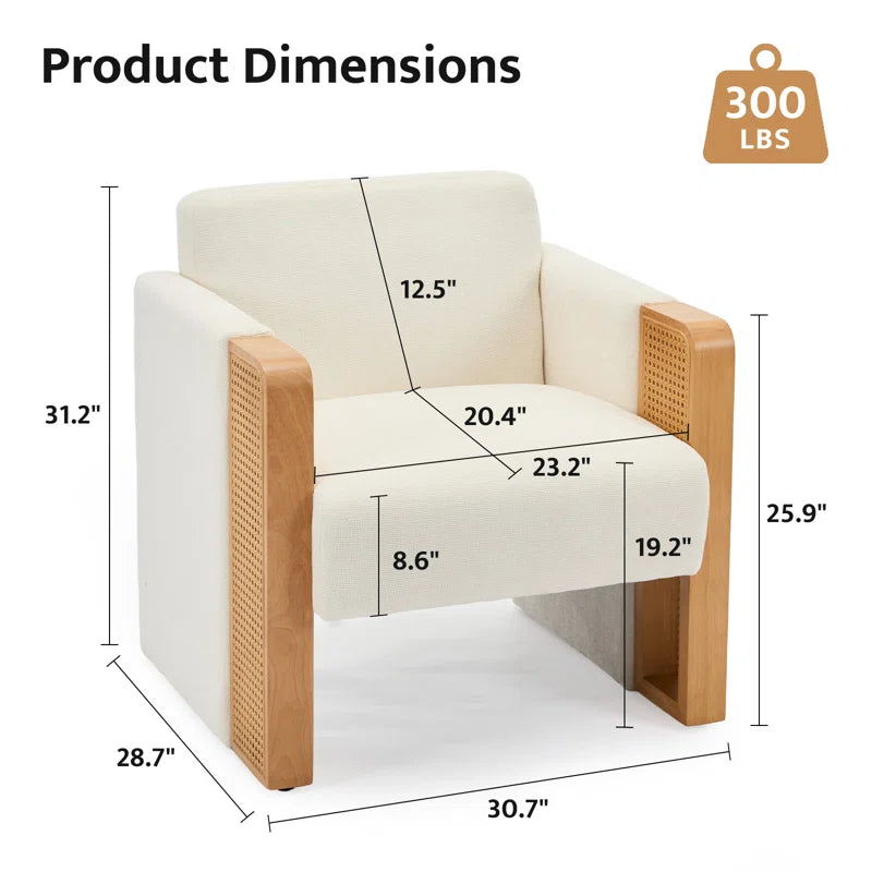 Furnishiaa Upholstered Rattan Armchair