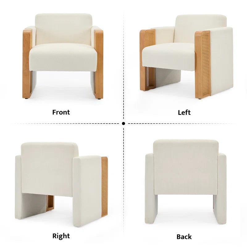 Furnishiaa Upholstered Rattan Armchair