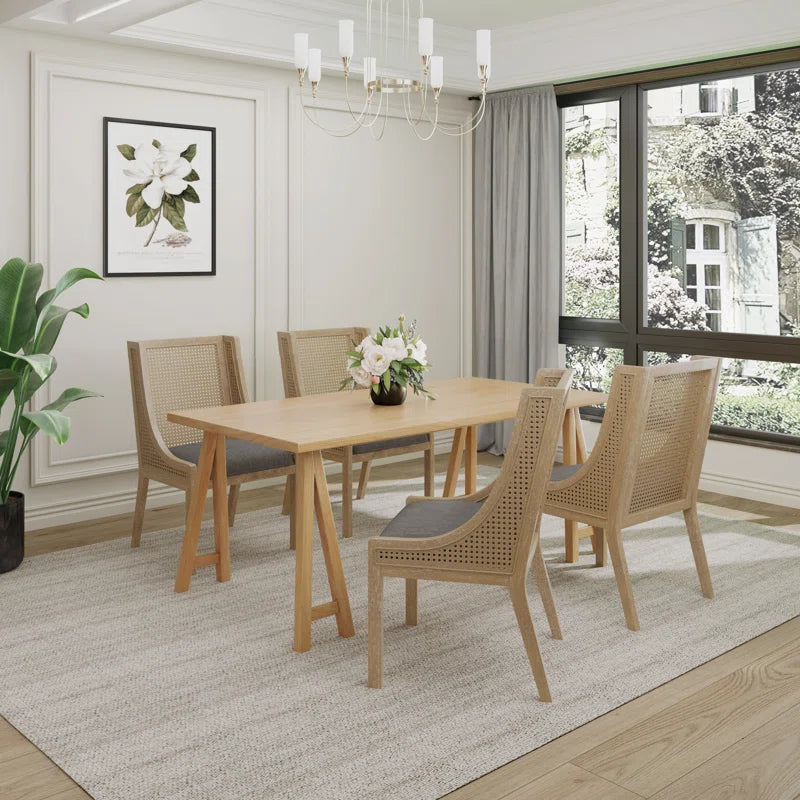 Furnishiaa Modern Solid Sheesham Wood 5-Piece Dining Set