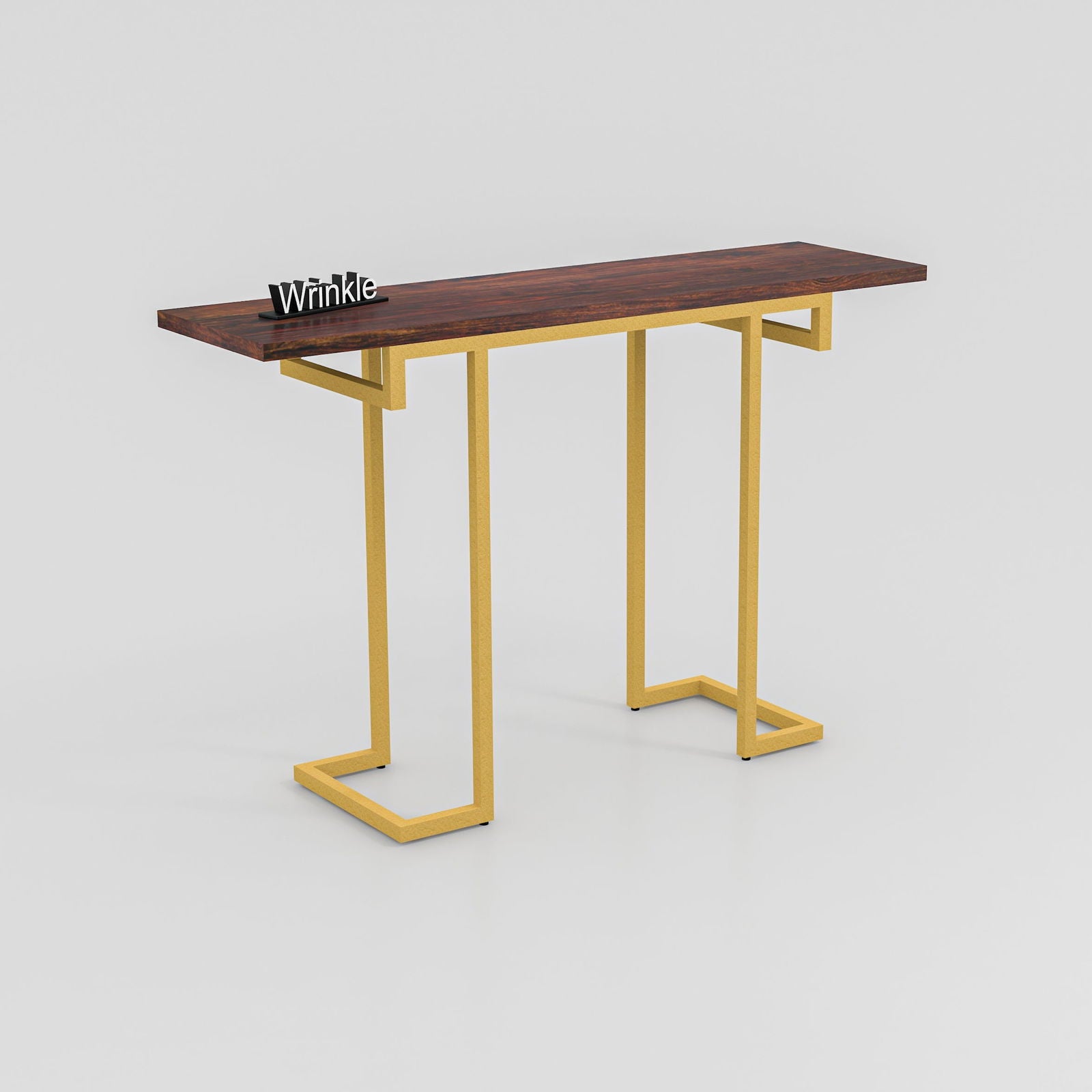 classic golden  Console Table in Metal With Sheesham Wood top - Furnishiaa -  - 