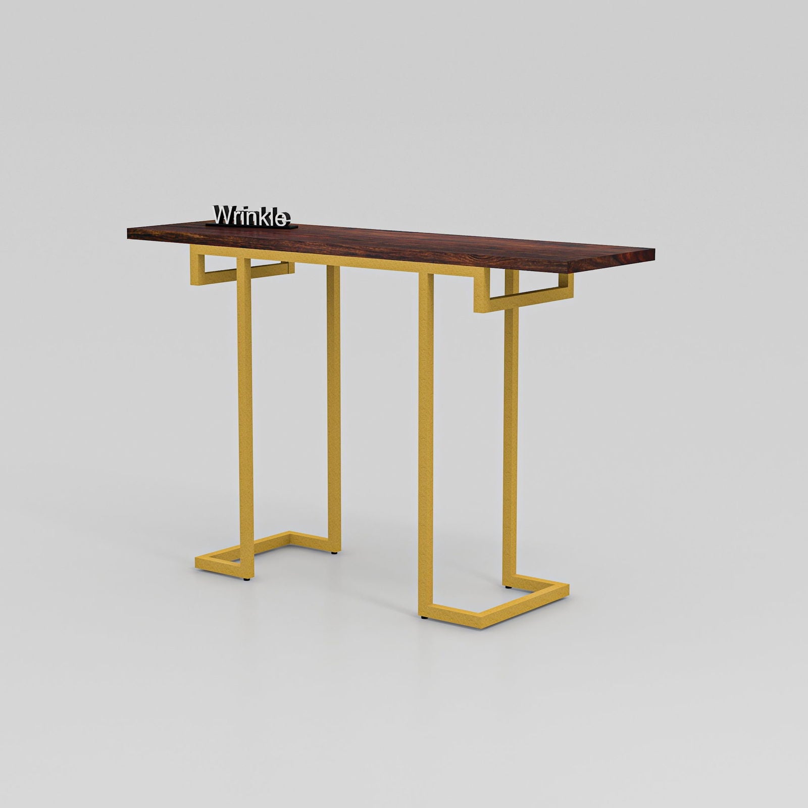 classic golden  Console Table in Metal With Sheesham Wood top - Furnishiaa -  - 