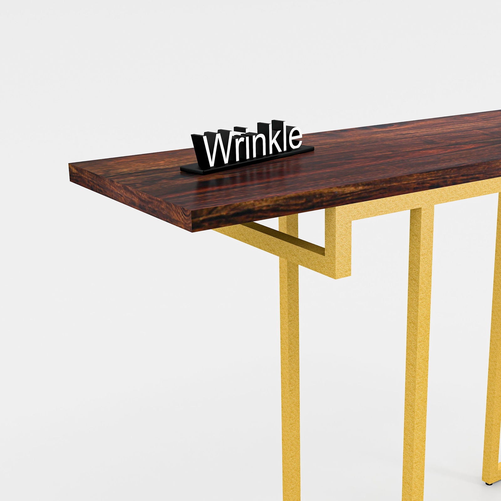 classic golden  Console Table in Metal With Sheesham Wood top - Furnishiaa -  - 