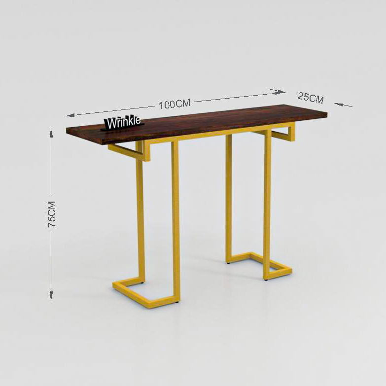 classic golden  Console Table in Metal With Sheesham Wood top - Furnishiaa -  - 