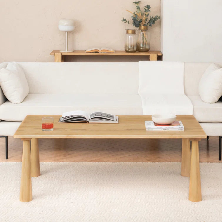 Furnishiaa Solid Wood Sculptural Coffee Table