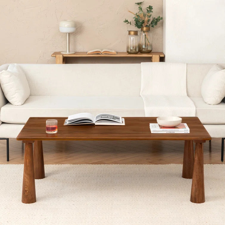 Furnishiaa Solid Wood Sculptural Coffee Table