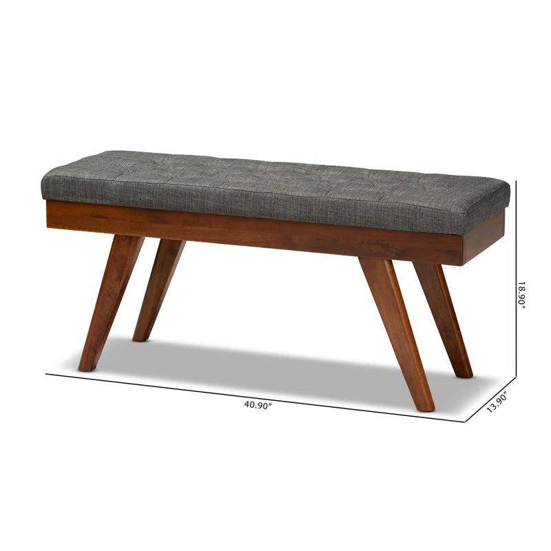 Furnishiaa Mid-Century Modern Upholstered Dining Bench