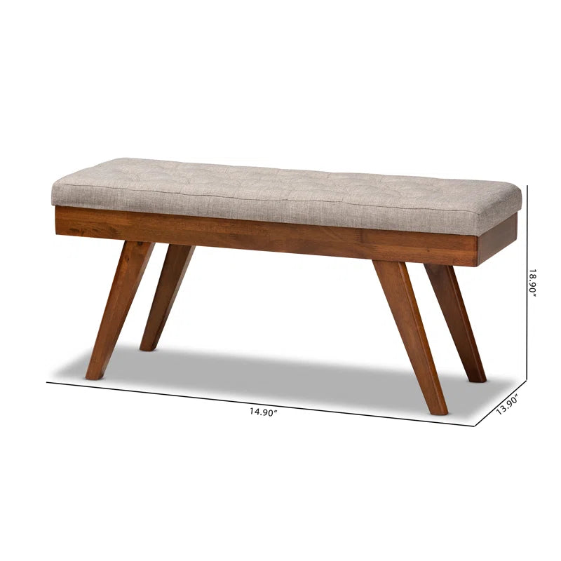 Furnishiaa Mid-Century Modern Upholstered Dining Bench