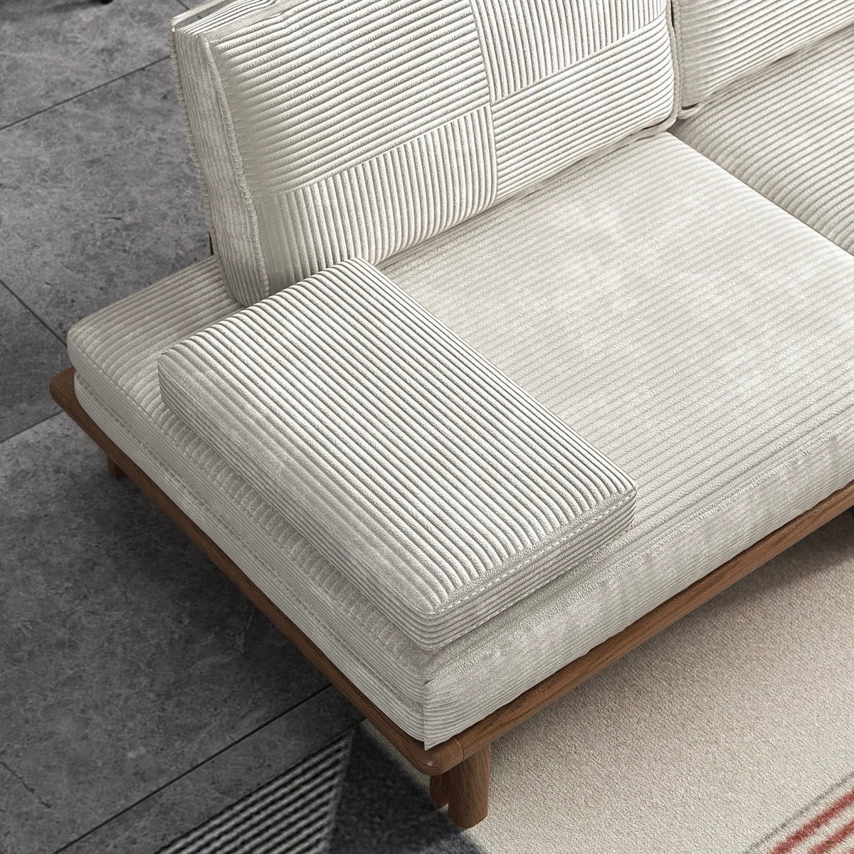 Furnishiaa 78.7-Inch Ash Wood Upholstered Sleeper Sofa