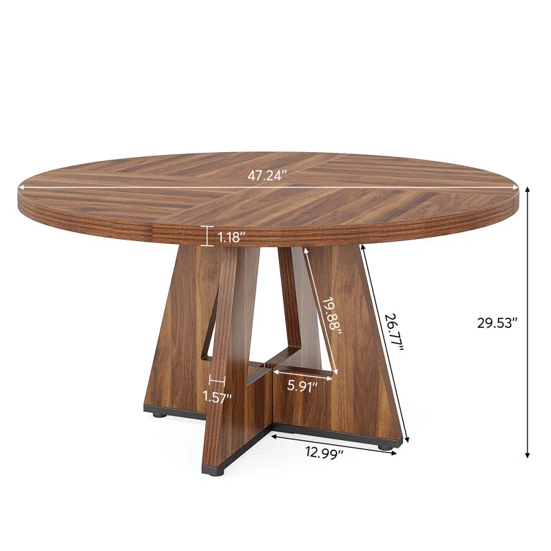 Furnishiaa Rustic Round Dining Table – A Stylish Centerpiece for Your Home
