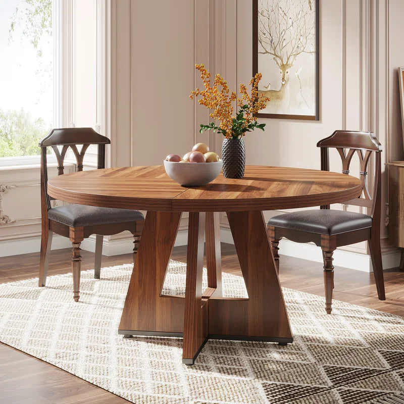 Furnishiaa Rustic Round Dining Table – A Stylish Centerpiece for Your Home