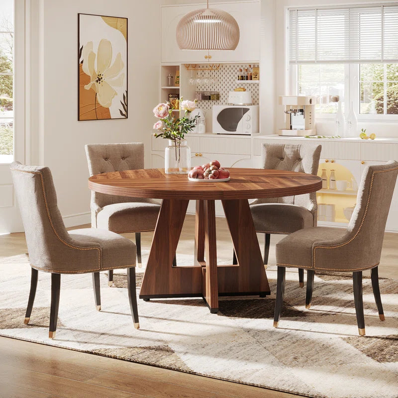 Furnishiaa Rustic Round Dining Table – A Stylish Centerpiece for Your Home