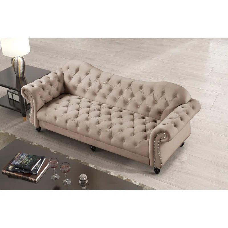 Furnishiaa Upholstered Sofa Set – Luxury Living Room Furniture with Solid Sheesham Wood Legs