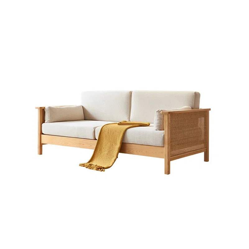 Furnishiaa Handwoven Rattan Solid Sheesham Wood Sofa