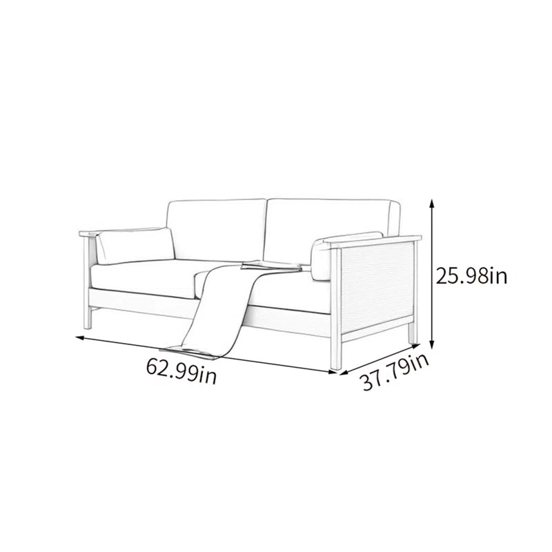 Furnishiaa Handwoven Rattan & Solid Sheesham Wood Sofa