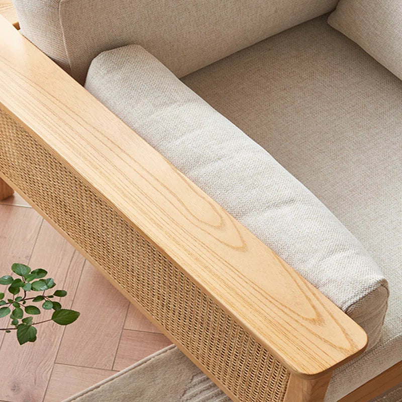 Furnishiaa Handwoven Rattan & Solid Sheesham Wood Sofa