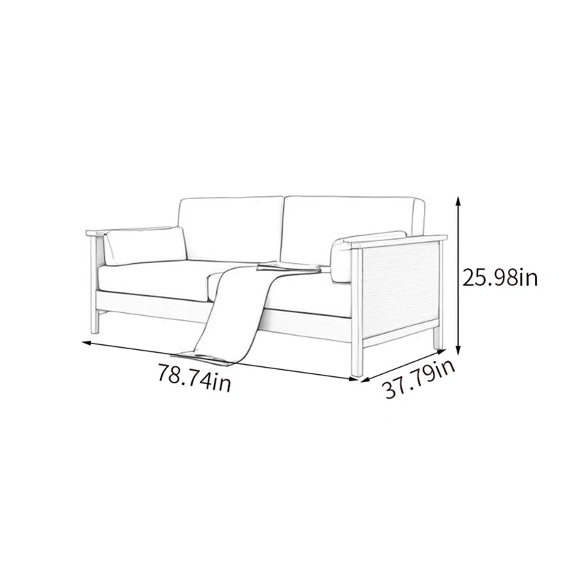 Furnishiaa Handwoven Rattan & Solid Sheesham Wood Sofa
