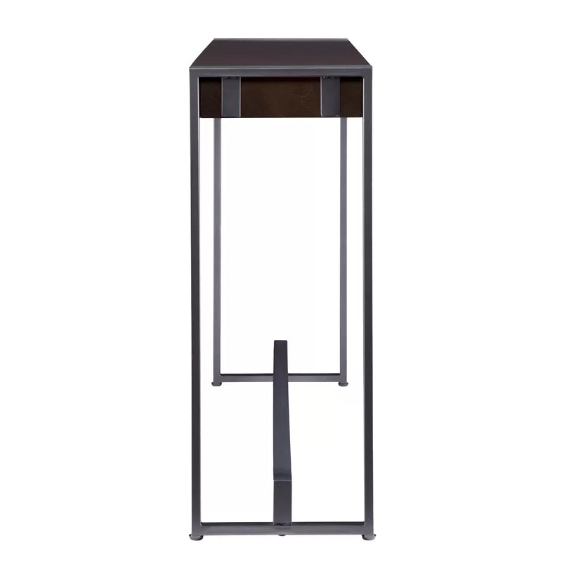 Furnishiaa Modern Solid sheesham Wood & Iron Console Table