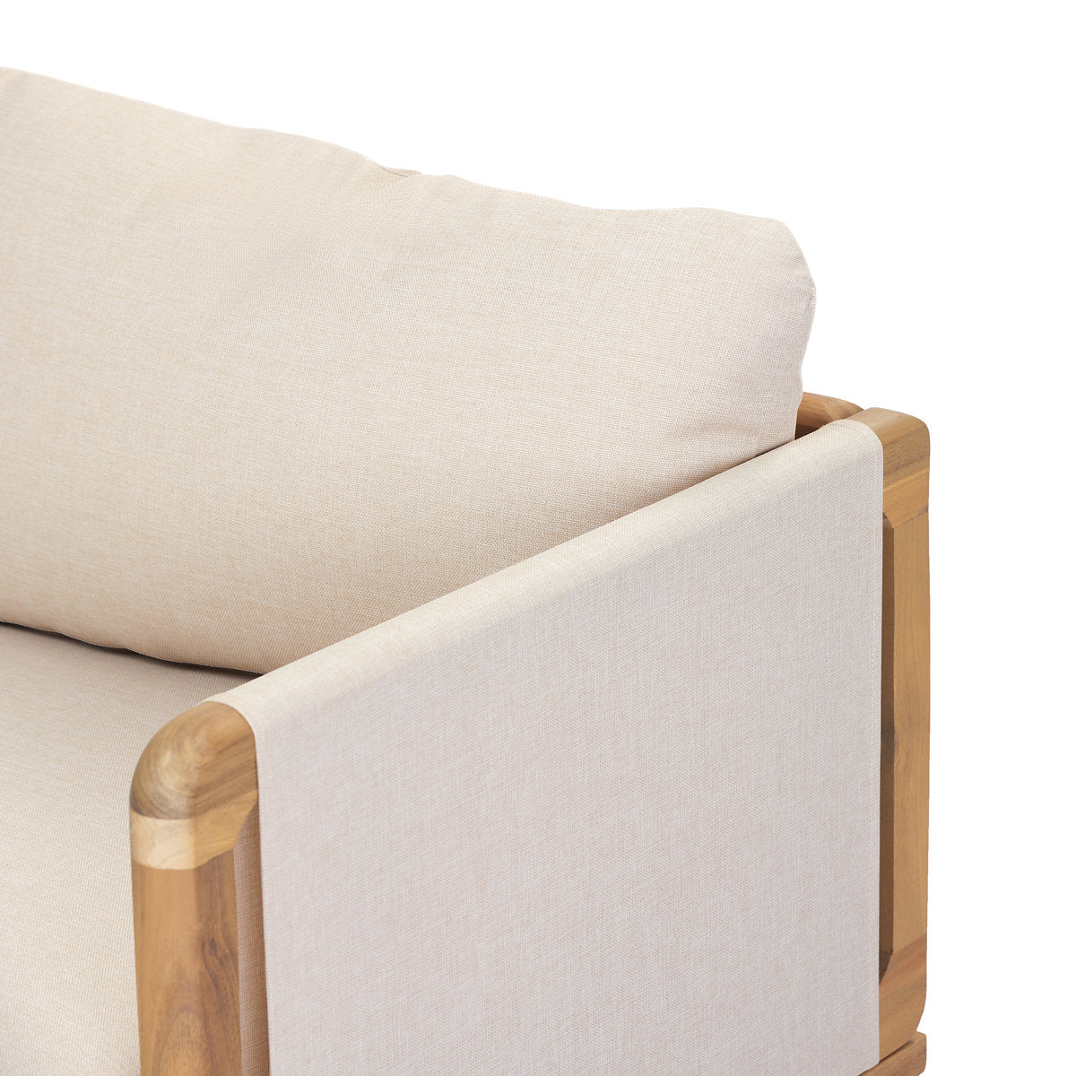 Furnishiaa Mysa acacia wood outdoor sofa, gallery view 6