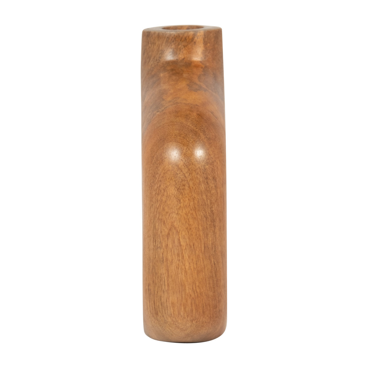Furnishiaa sculptural wooden table vase in brown - view 15