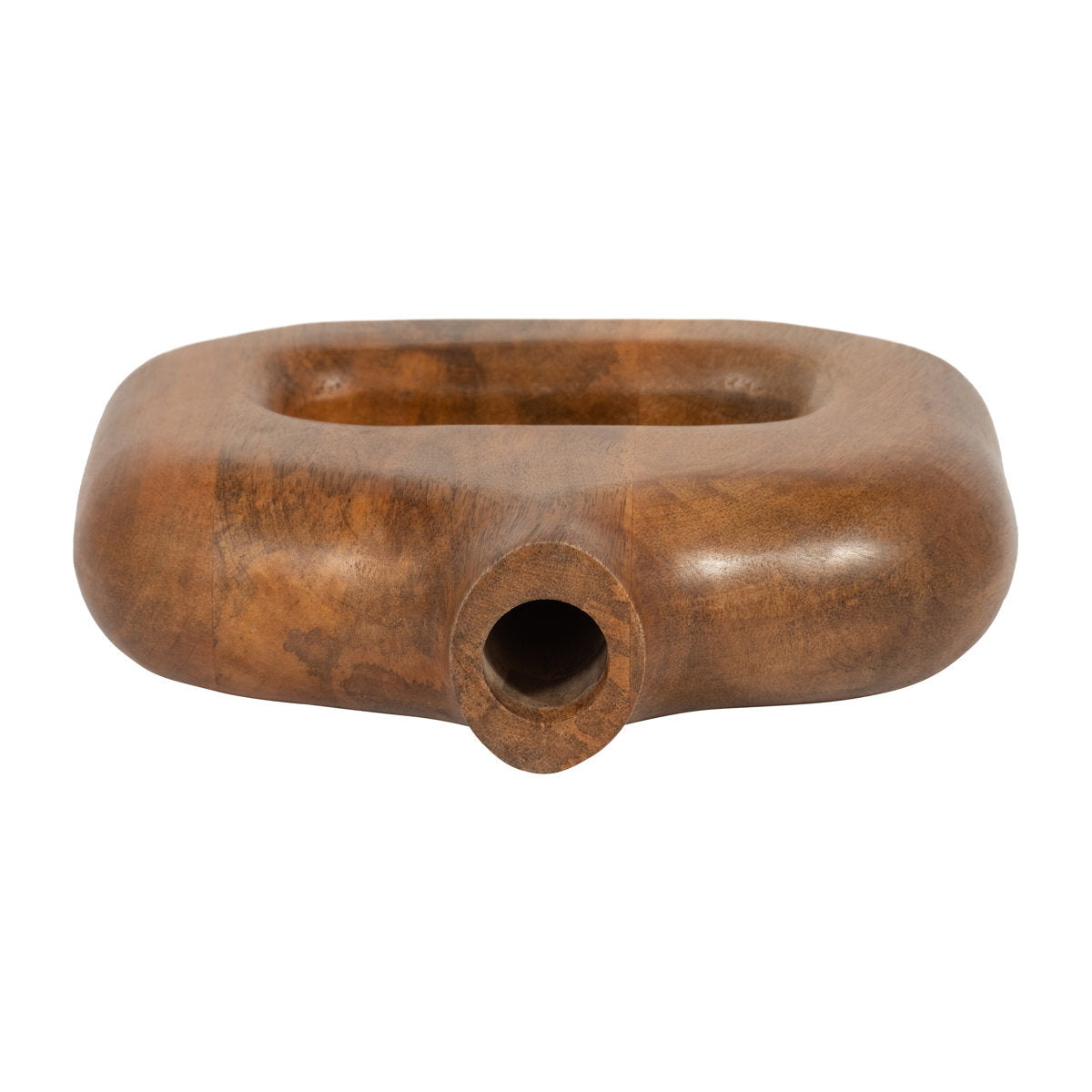 Furnishiaa sculptural wooden table vase in brown - view 16