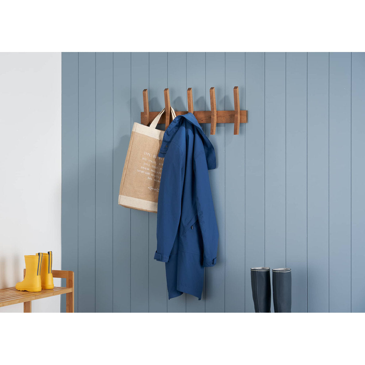 Furnishiaa 5-hook wall mounted coat rack - product gallery view 3