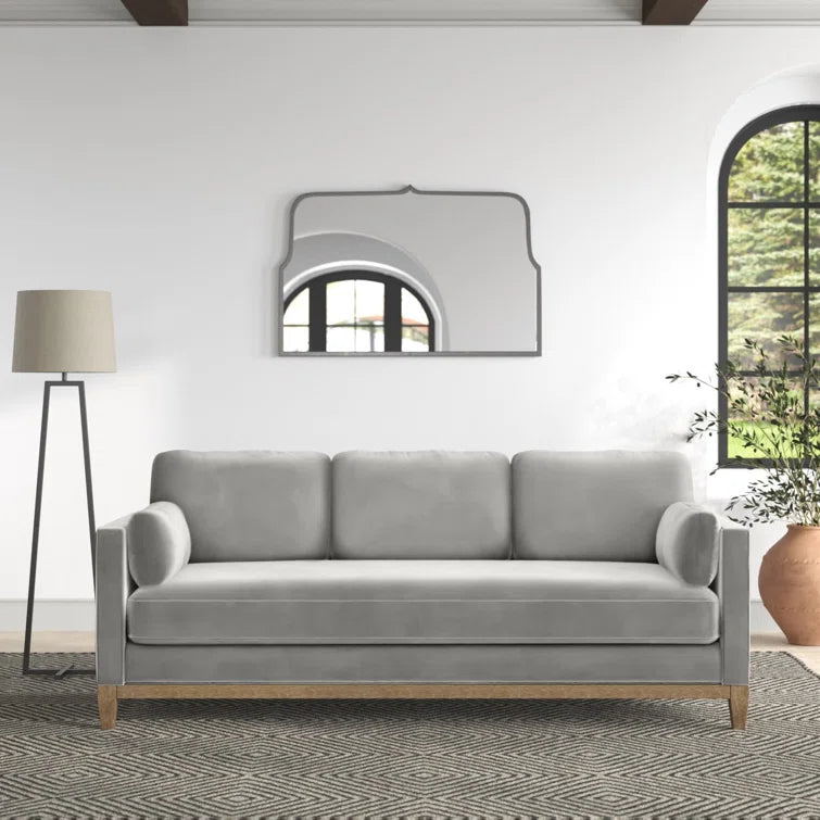 Furnishiaa Stylish Velvet Sofa with Solid Sheesham Wood frame