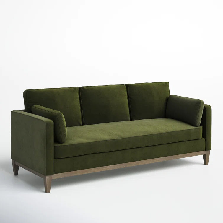 Furnishiaa Stylish Velvet Sofa with Solid Sheesham Wood frame