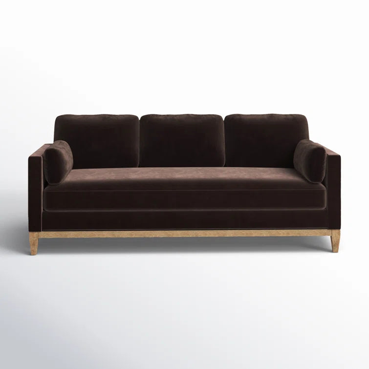 Furnishiaa Stylish Velvet Sofa with Solid Sheesham Wood frame