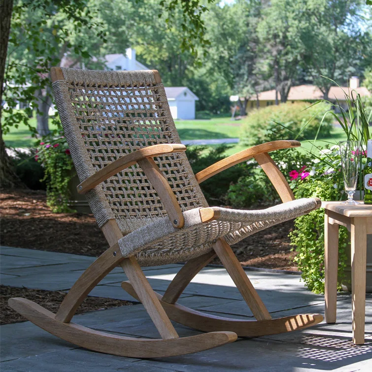 Furnishiaa Elegant Outdoor Rocking Chair – Modern Comfort in Classic Sheesham Wood