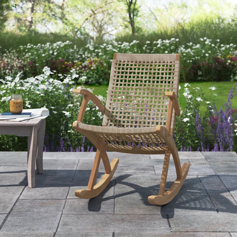 Furnishiaa Elegant Outdoor Rocking Chair – Modern Comfort in Classic Sheesham Wood