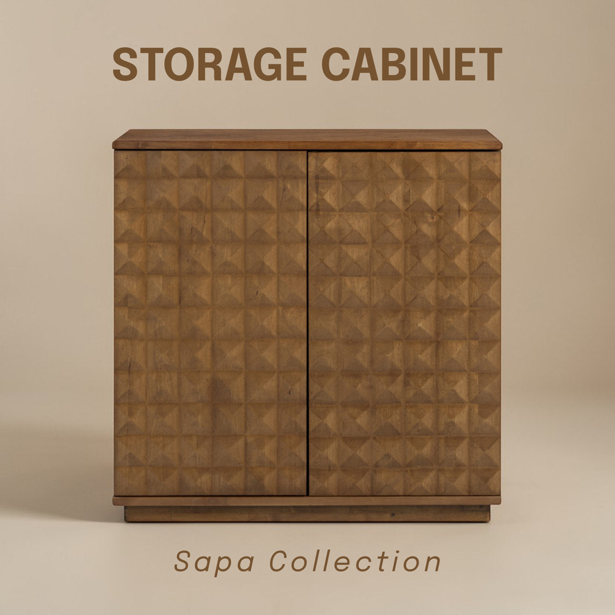 Furnishiaa hand-carved 2-door modular storage cabinet, product view 4