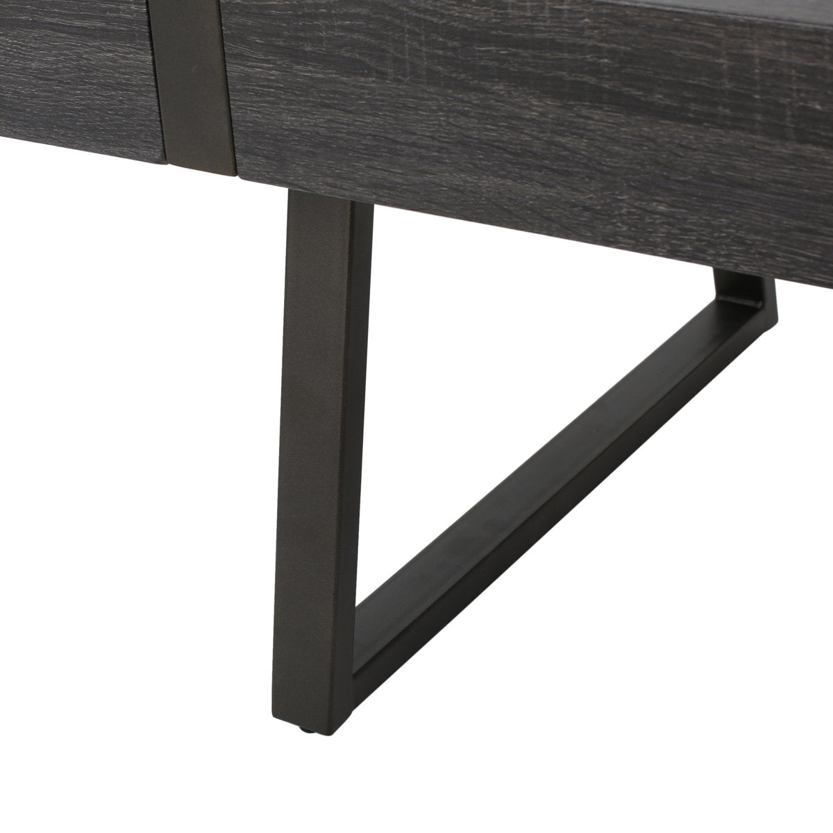 Gallery image 8 of industrial black coffee table with MDF top and metal legs