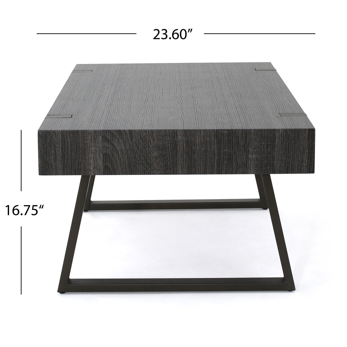 Gallery image 15 of industrial black coffee table with MDF top and metal legs